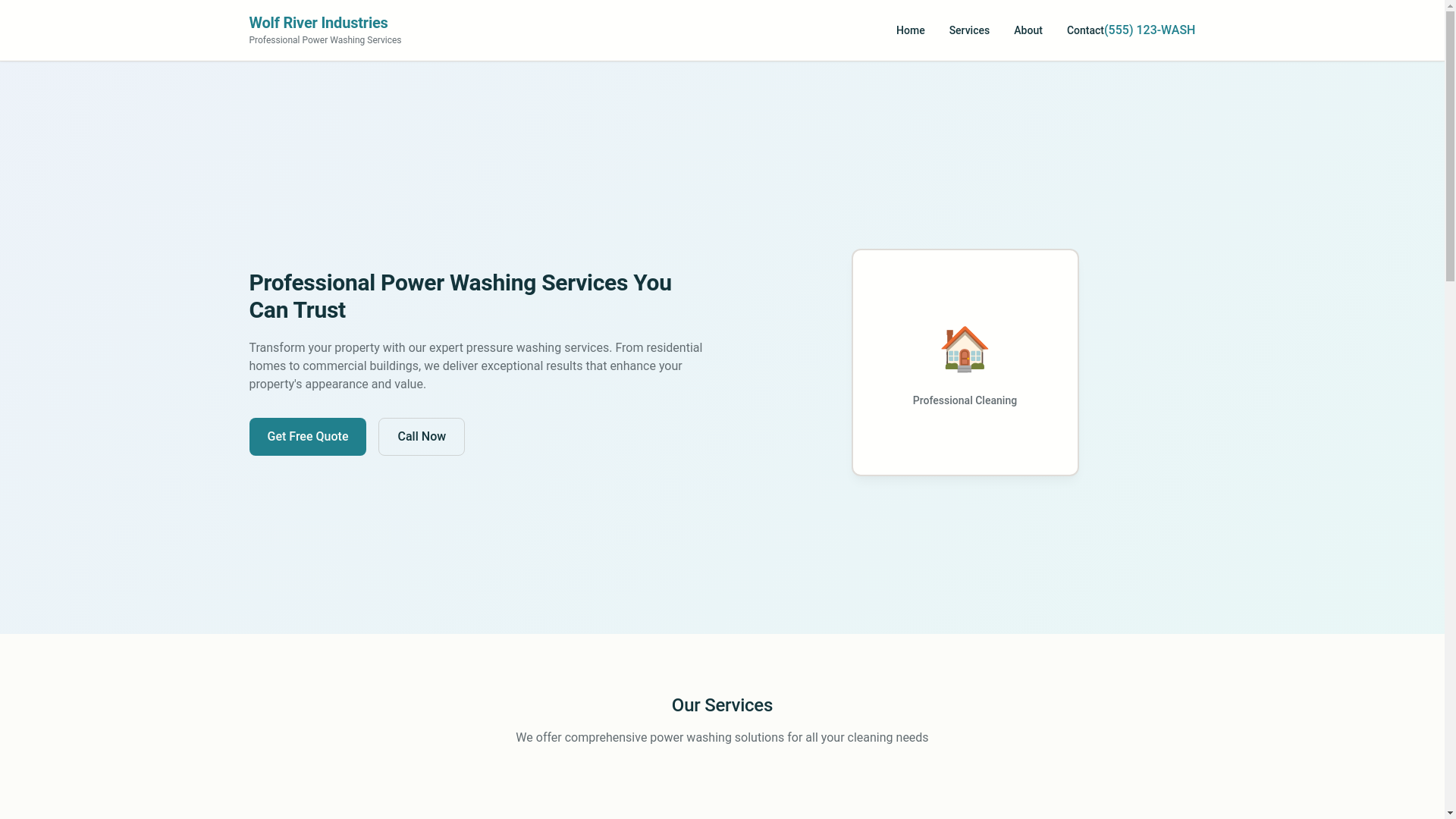 website screenshot of https://wolfriverindustries.com/