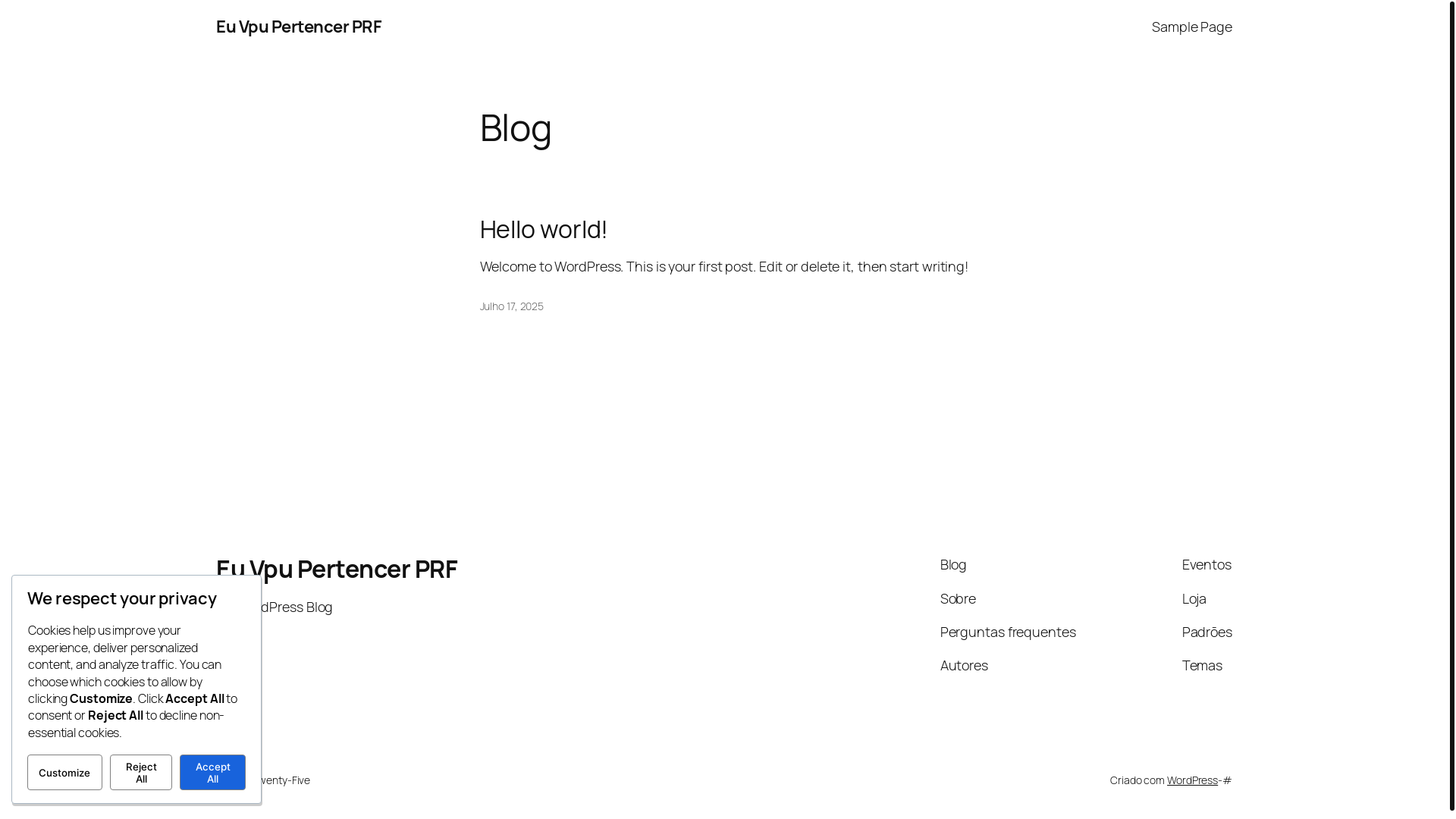 website screenshot of https://euvoupertencerprf.com.br/
