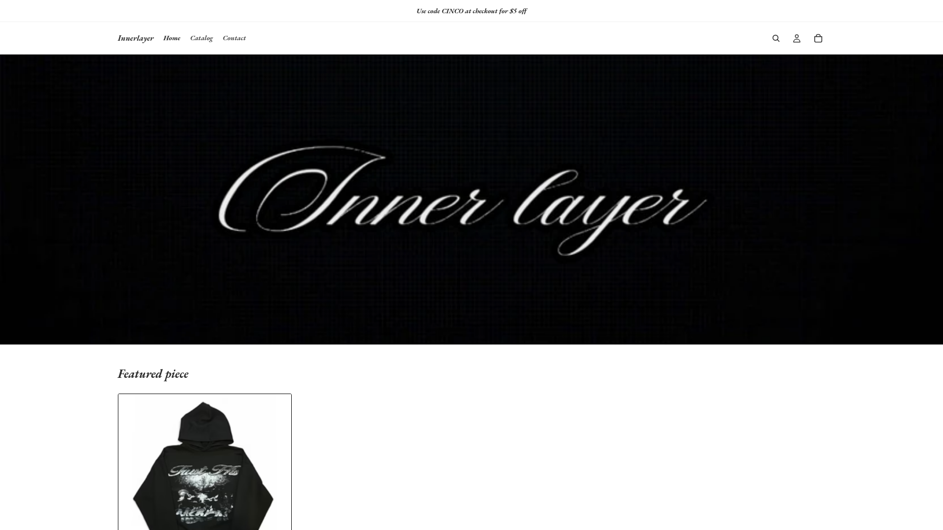 website screenshot of https://innerlayer.shop/