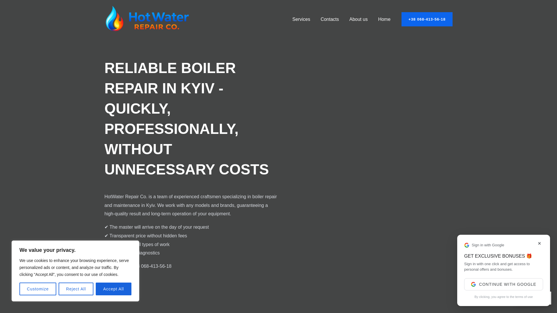 website screenshot of https://hydrofixlab.website/