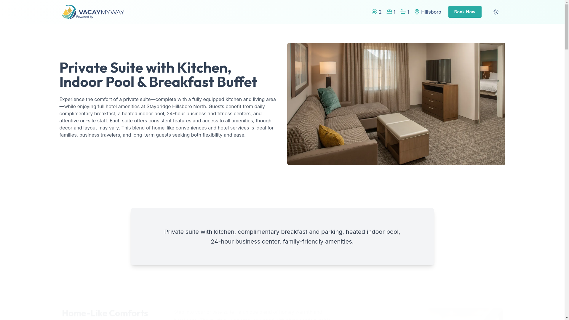 website screenshot of https://solacehillsboro.vacations/