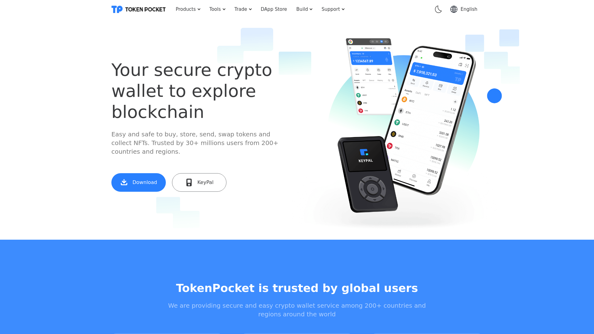 website screenshot of https://www.tokenpocket.boo