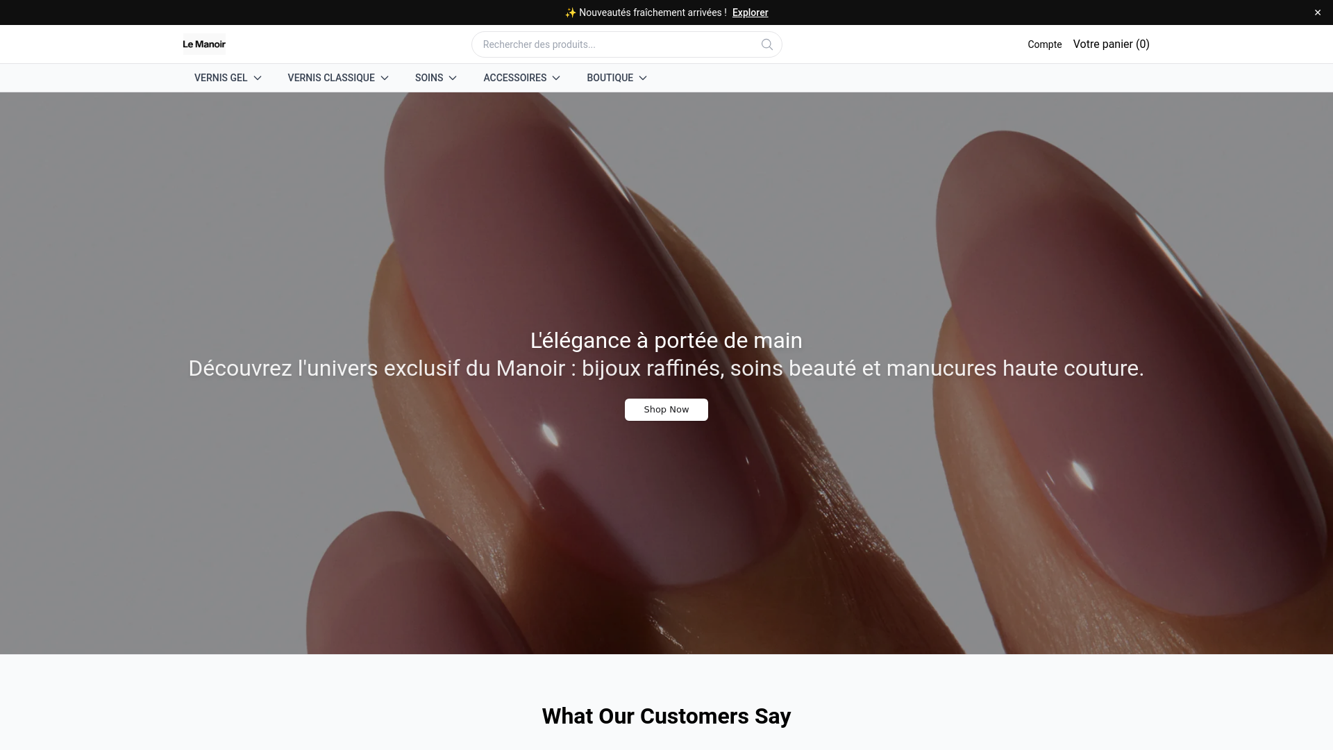 website screenshot of https://thelemanoir.shop/