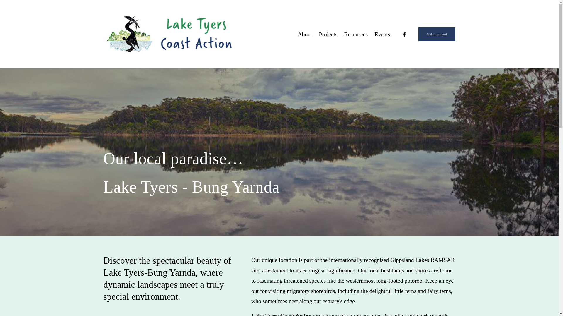 website screenshot of https://laketyerscoastaction.au/