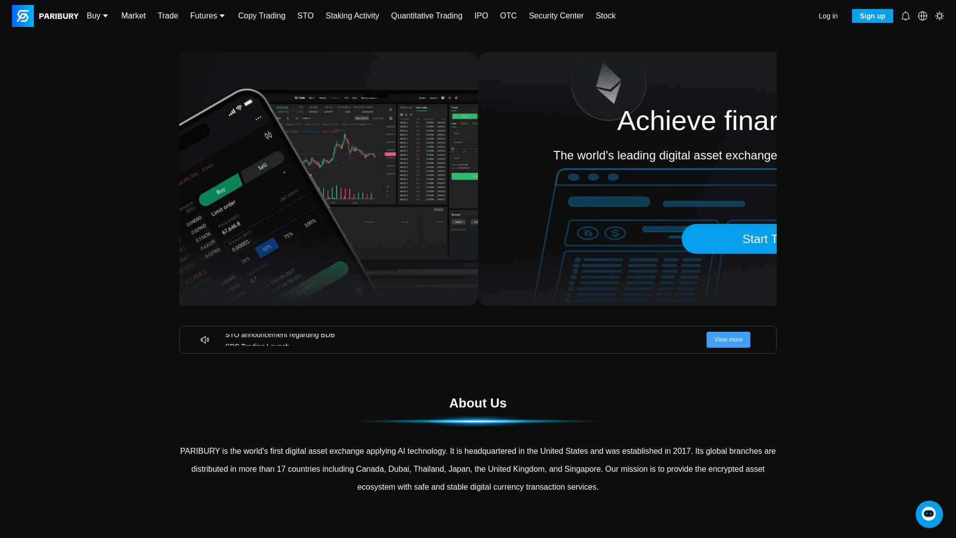 website screenshot of https://paribury.net/