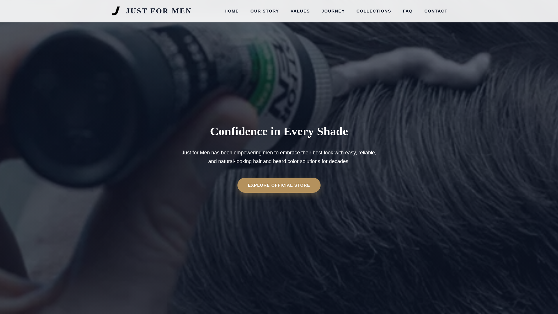 website screenshot of https://justformencom.com