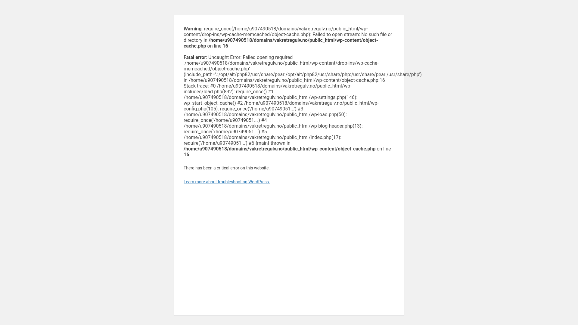 website screenshot of https://vakretregulv.no/