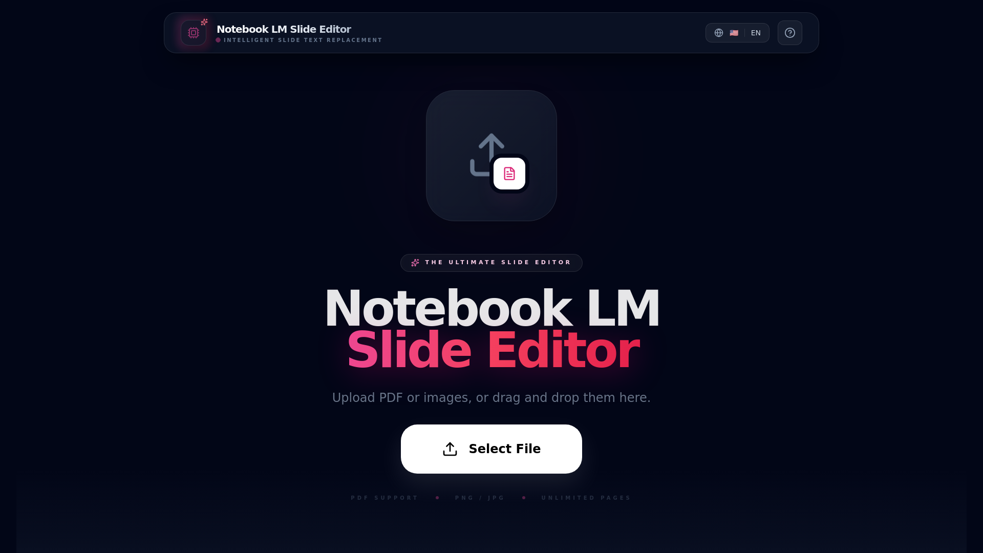 website screenshot of https://notebooklm-editor.online/