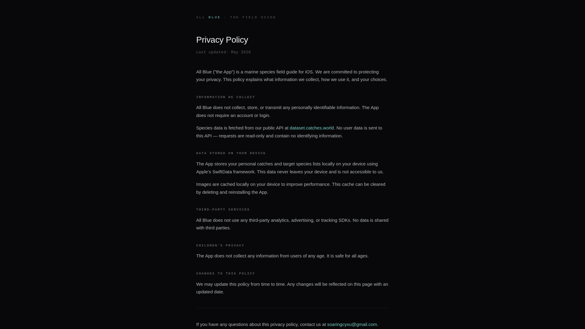 website screenshot of https://allblue-privacy.pages.dev/