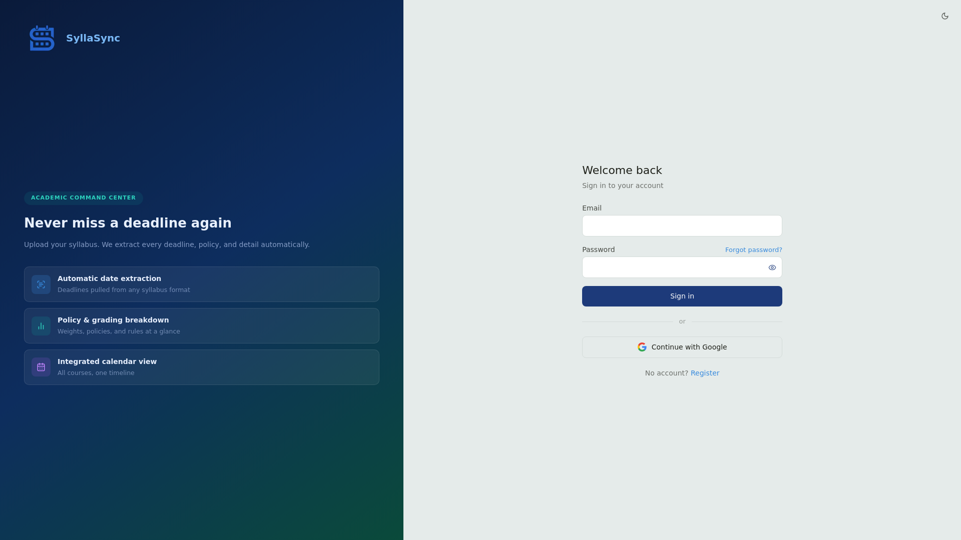 website screenshot of https://syllasync.dev/