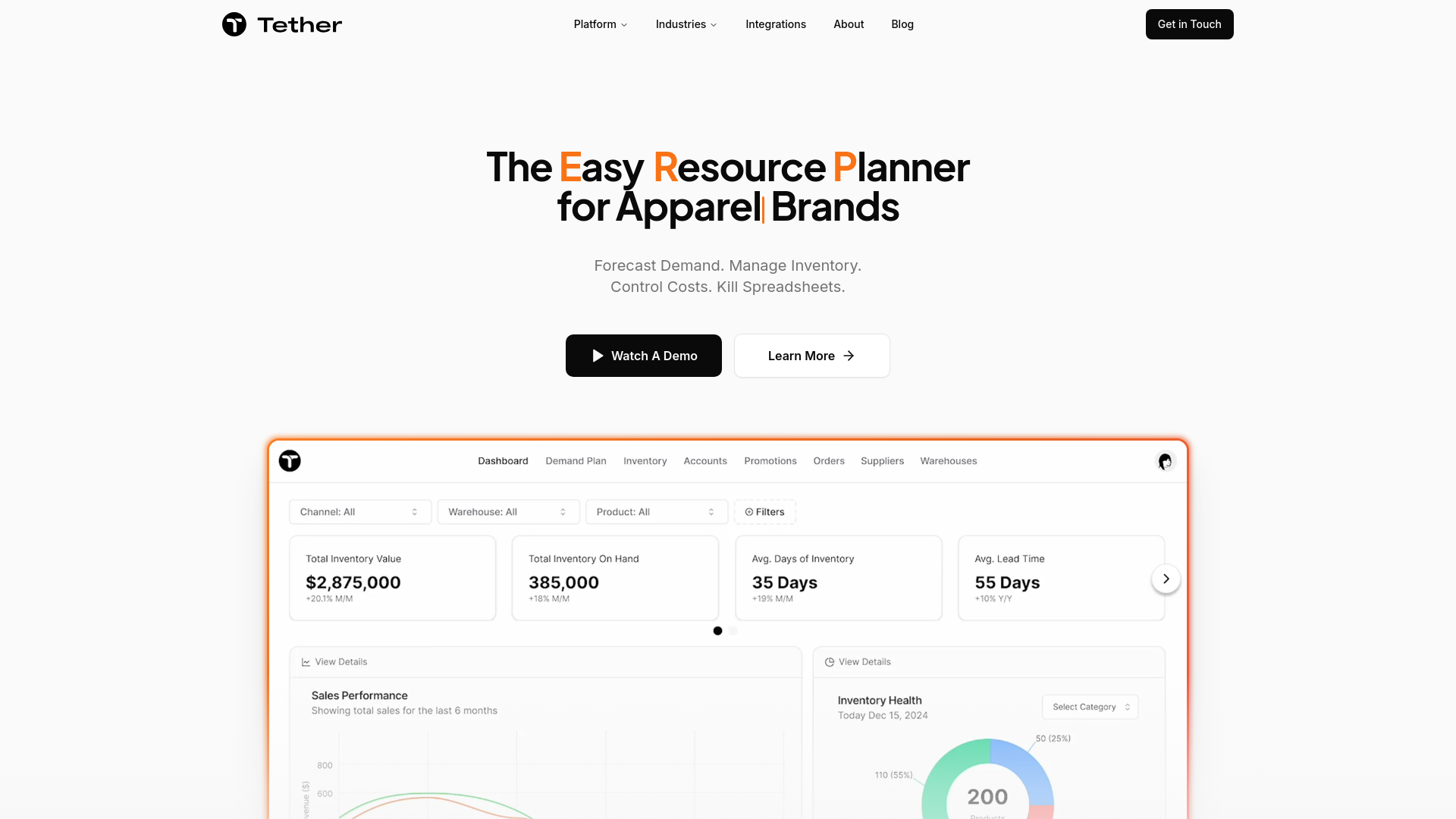 website screenshot of https://tetherdata.app