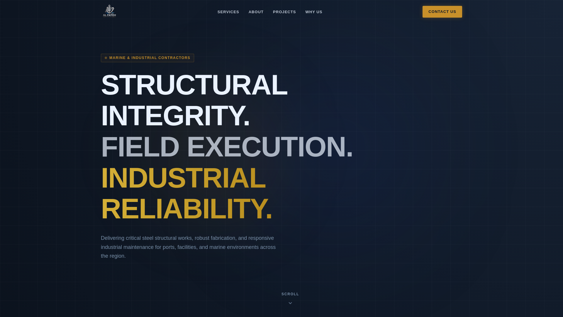 website screenshot of https://alfatehmarine.com/