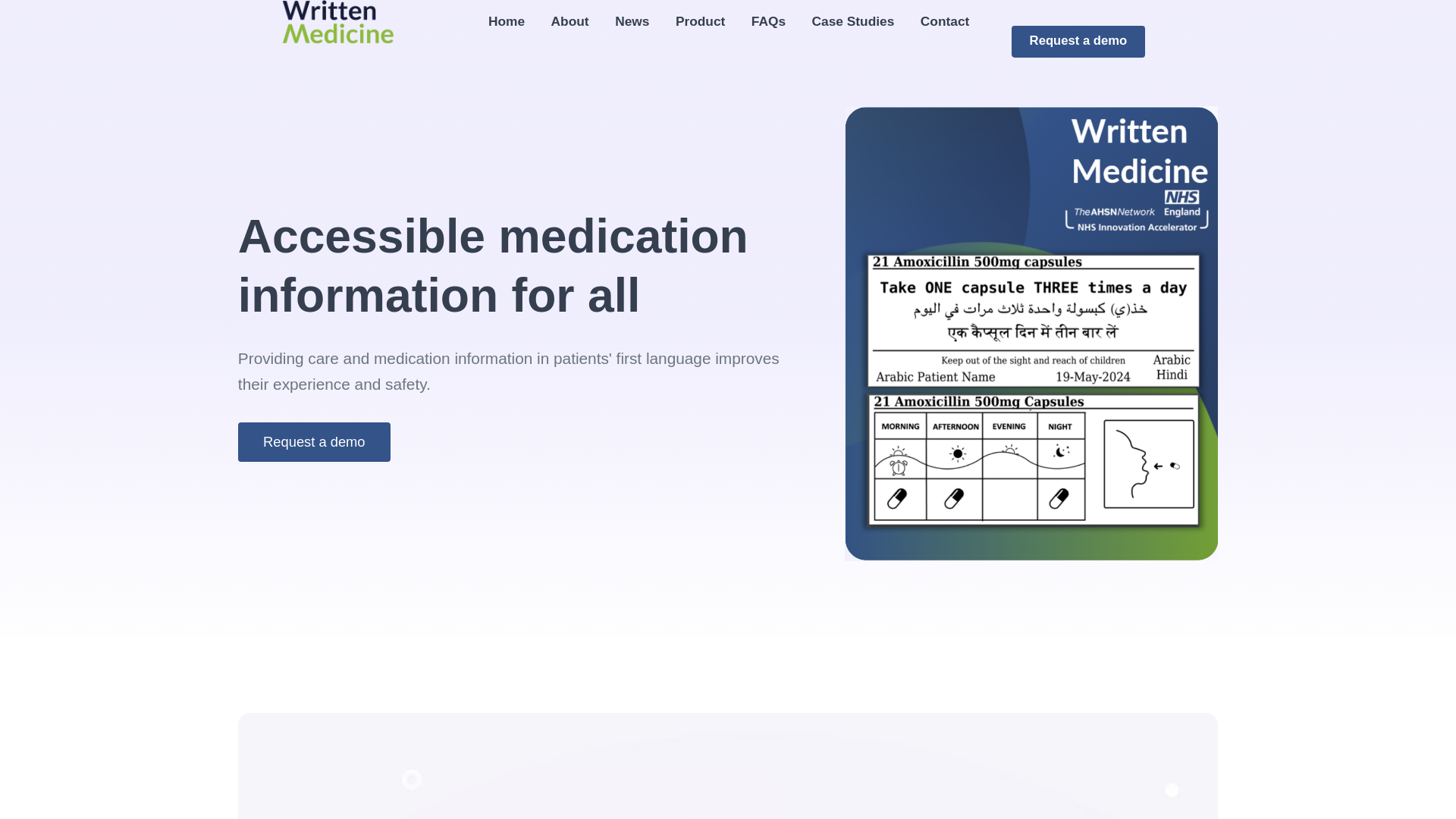 website screenshot of https://writtenmedicine.ae/