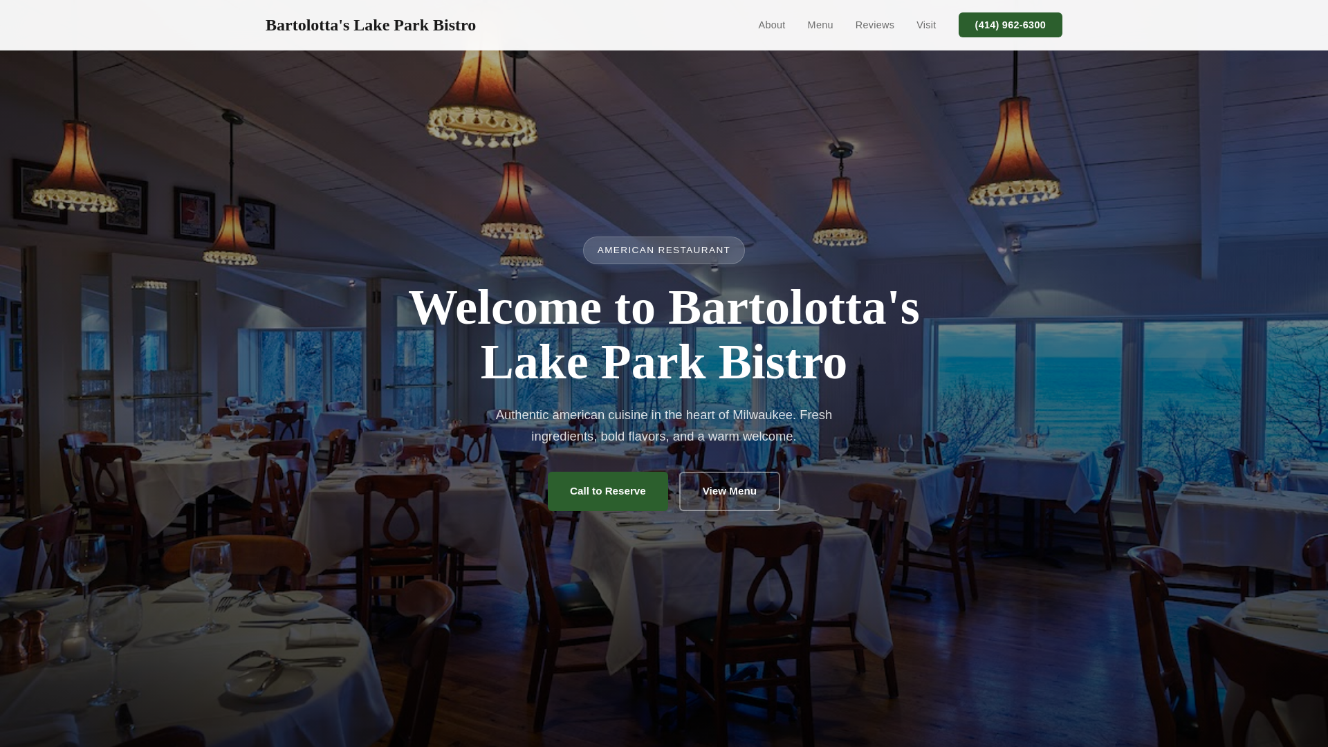 website screenshot of https://bartolotta-s-lake-park-bistro.pages.dev/