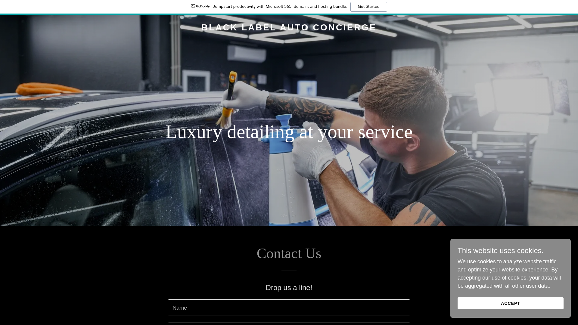 website screenshot of https://blacklabelautoconcierge.com/