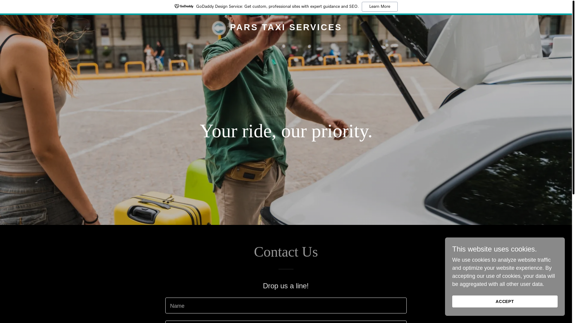 website screenshot of https://parstaxiservices.com/