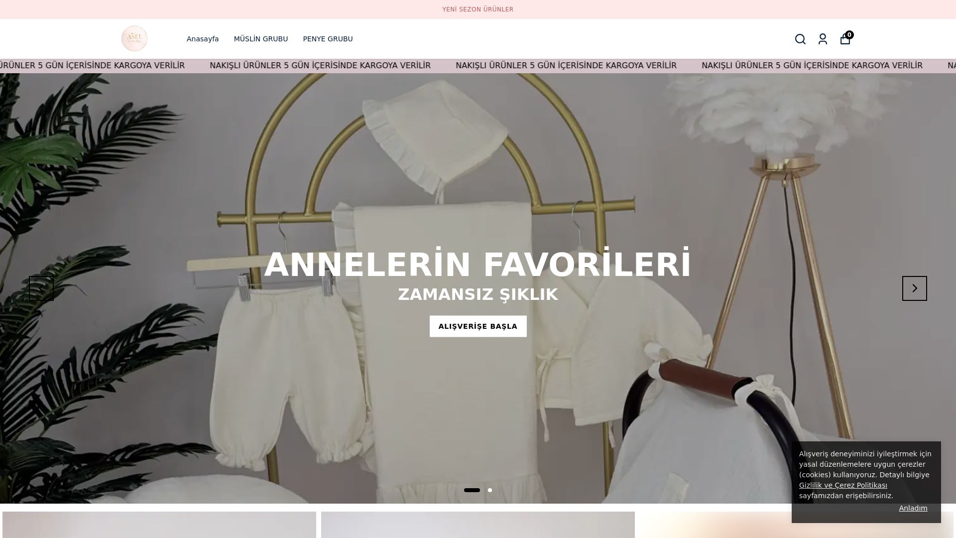 website screenshot of https://aselcouturebaby.com/