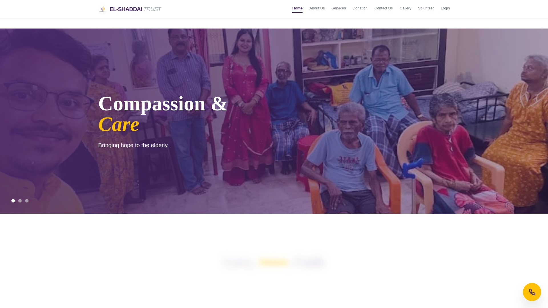 website screenshot of https://elshaddaitrust.in