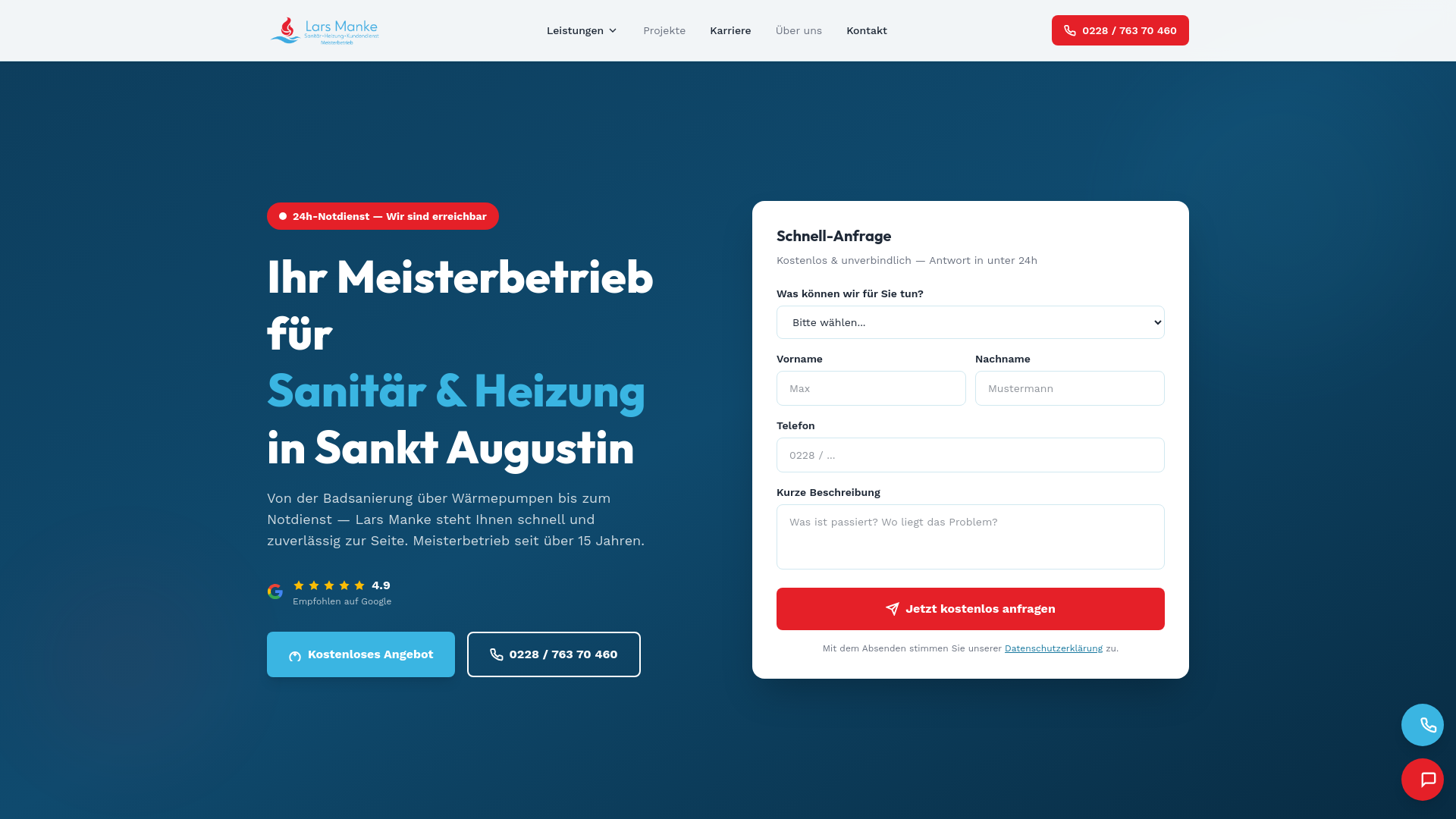 website screenshot of https://shk-manke-astro.pages.dev/