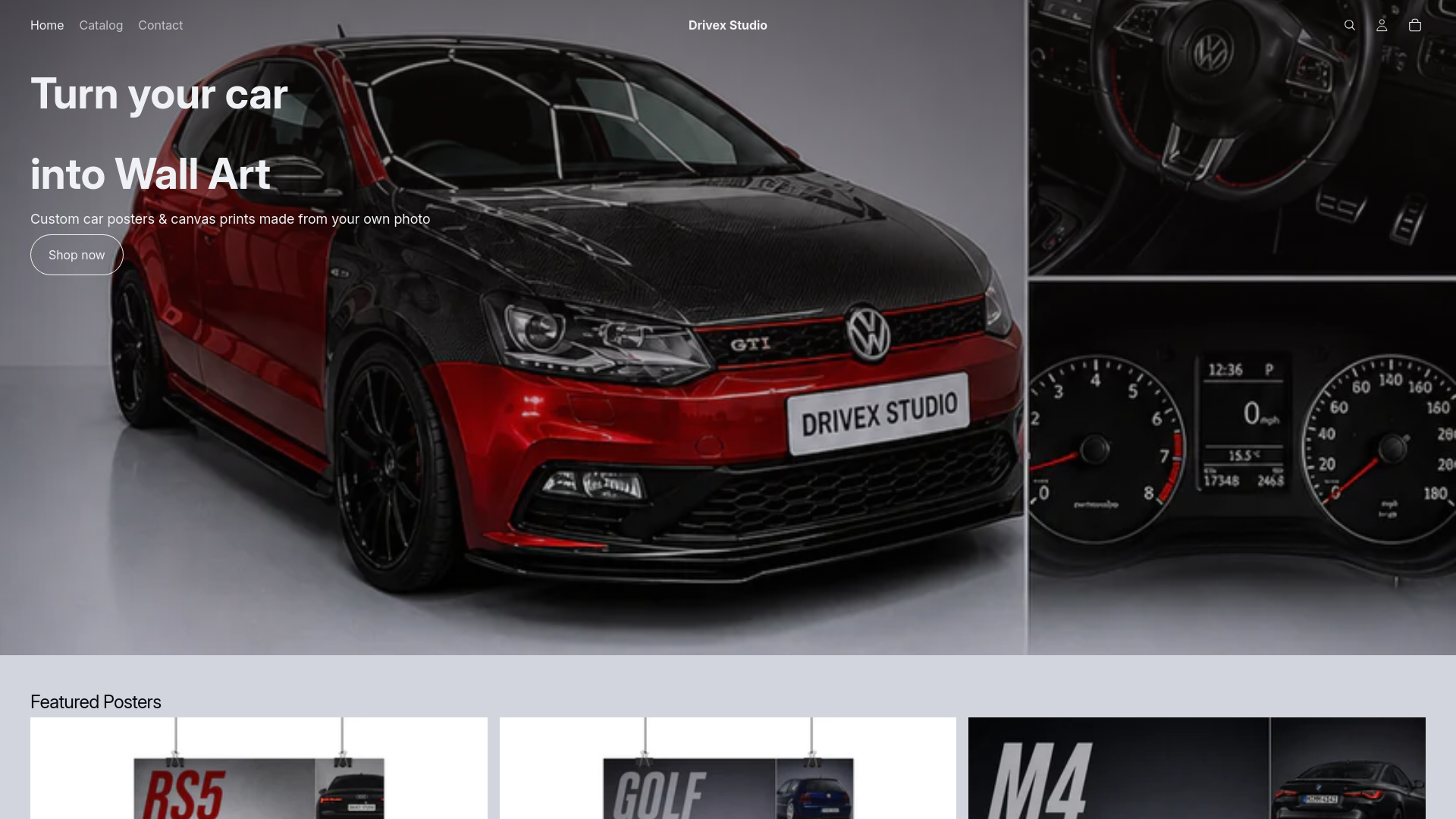 website screenshot of https://drivexstudio.co/