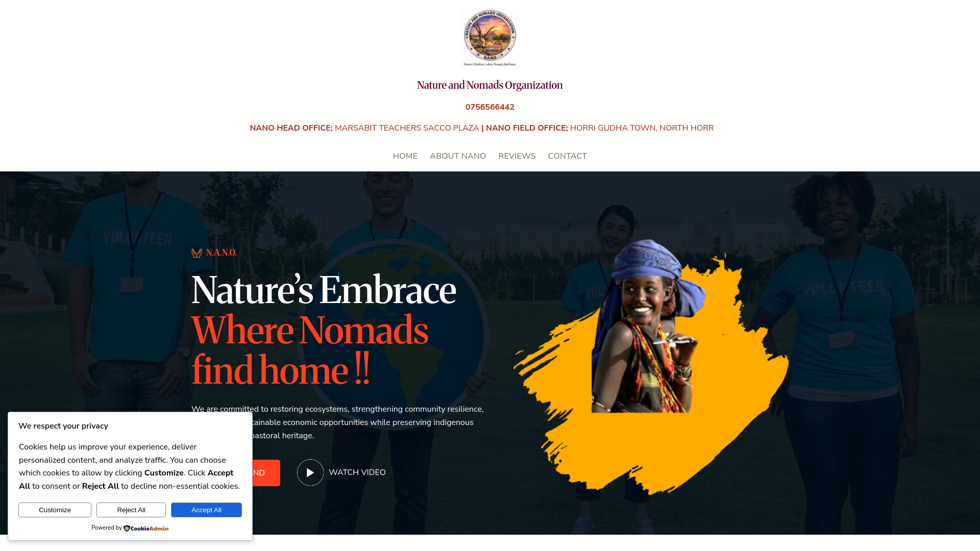 website screenshot of https://nanoorganization.co.ke/