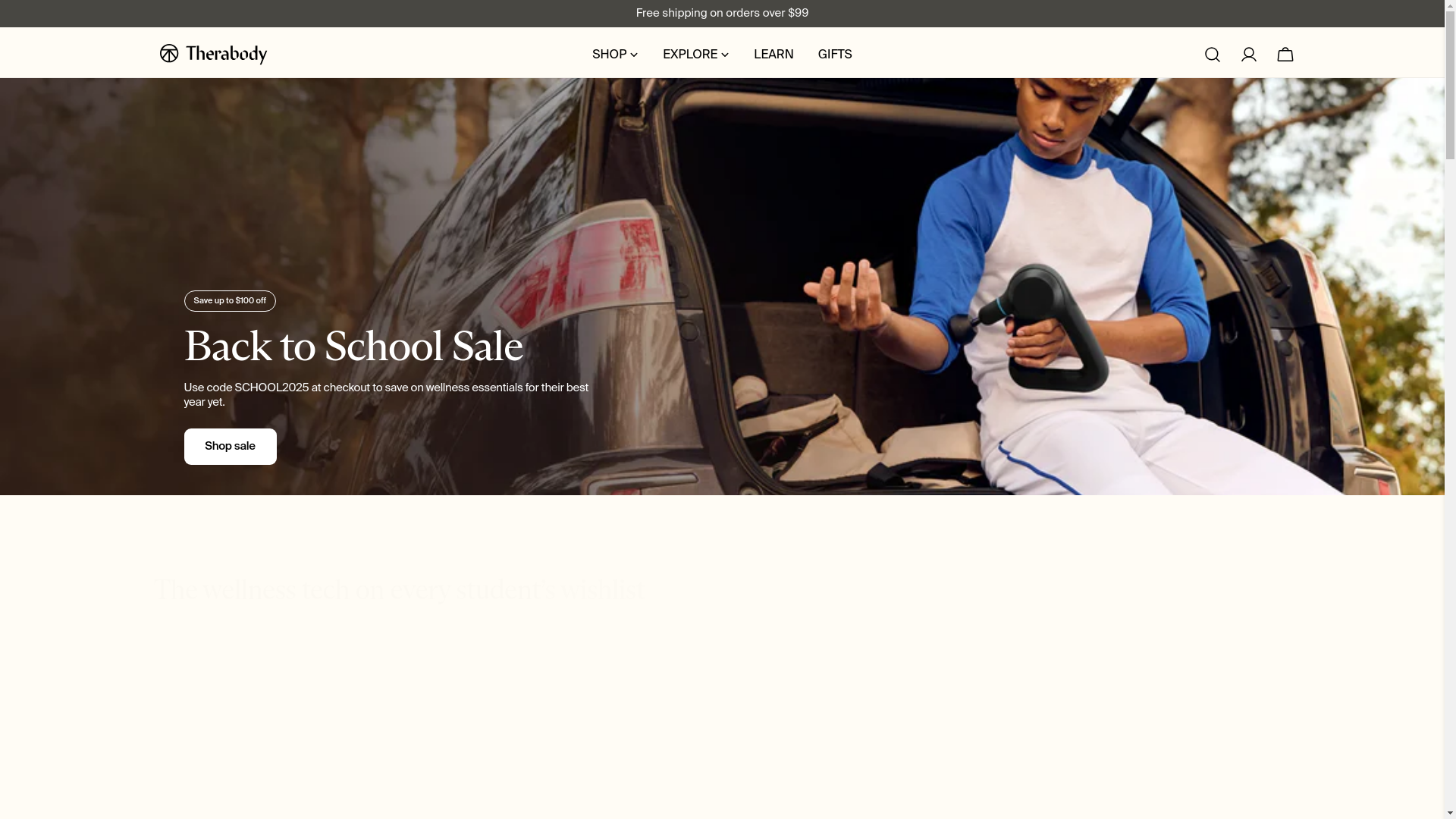 website screenshot of https://therabody.health/