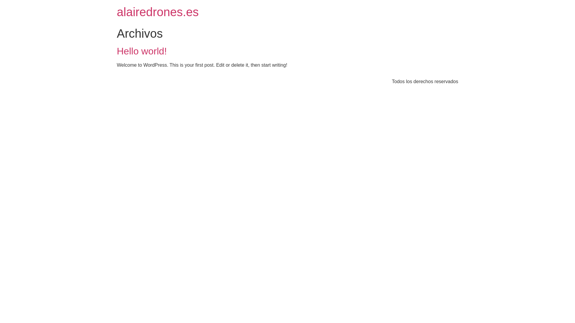 website screenshot of https://alairedrones.es