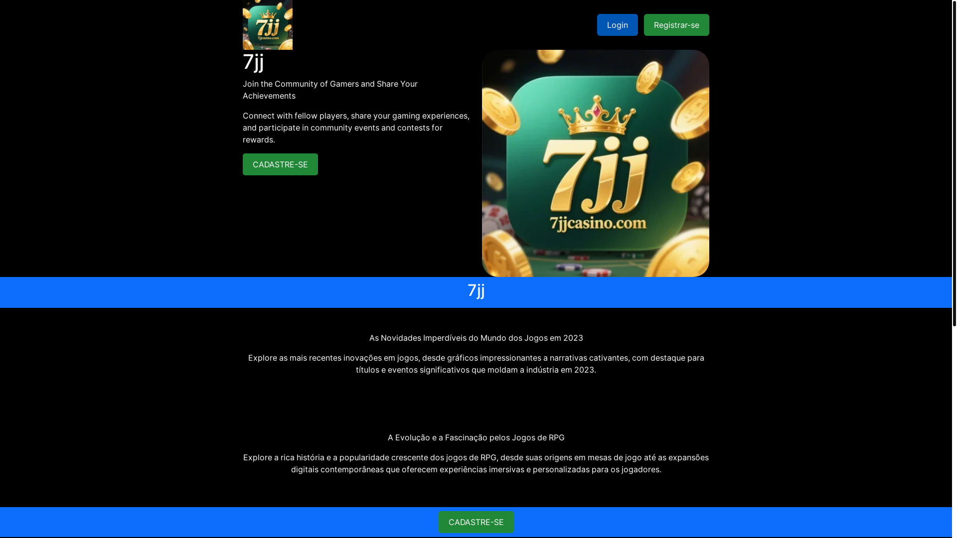 website screenshot of https://7jjcasino.com/