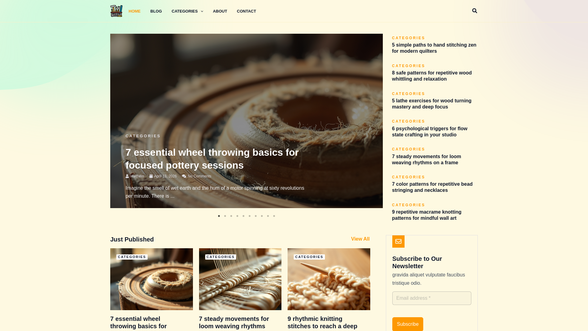 website screenshot of https://craftingflow.info/