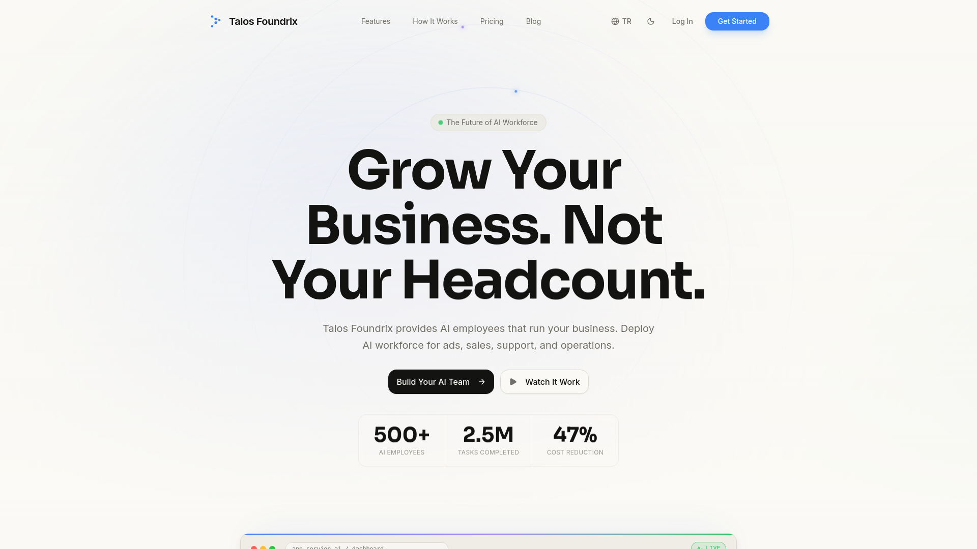 website screenshot of https://talosfoundrix.com/
