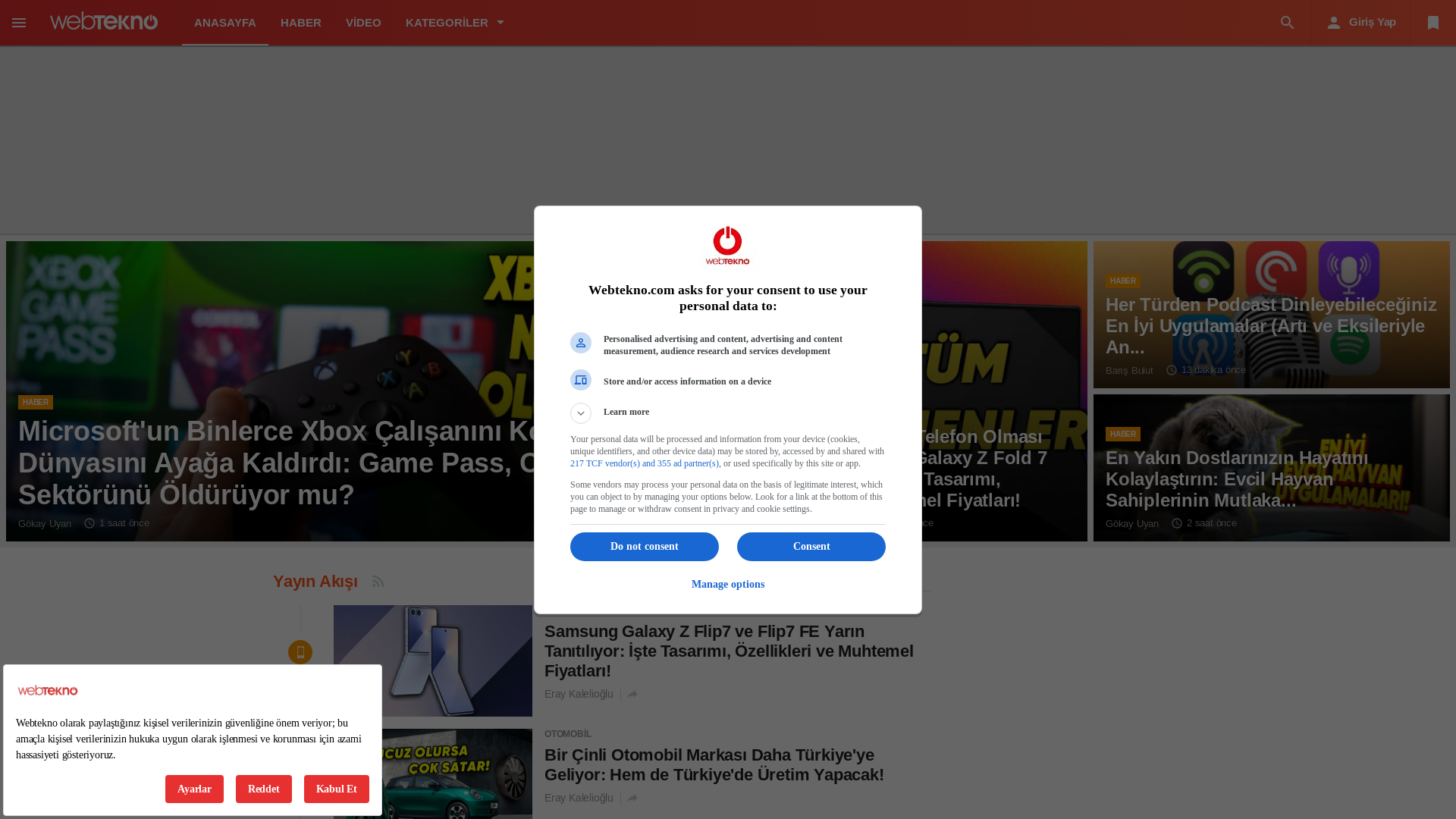website screenshot of https://webtekno.com