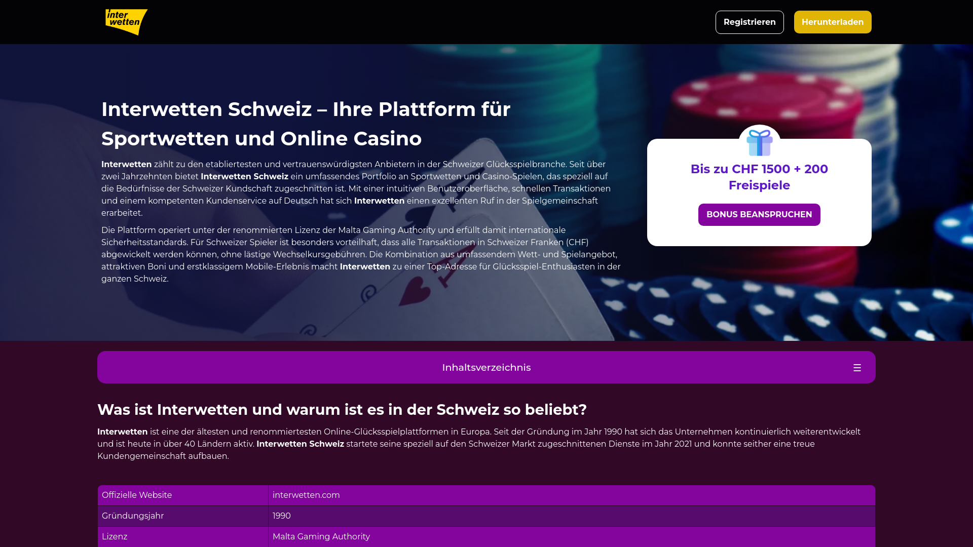 website screenshot of https://interwetten-11.ch/