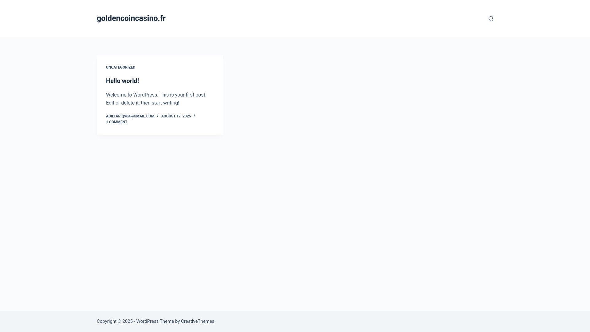 website screenshot of https://goldencoincasino.fr/