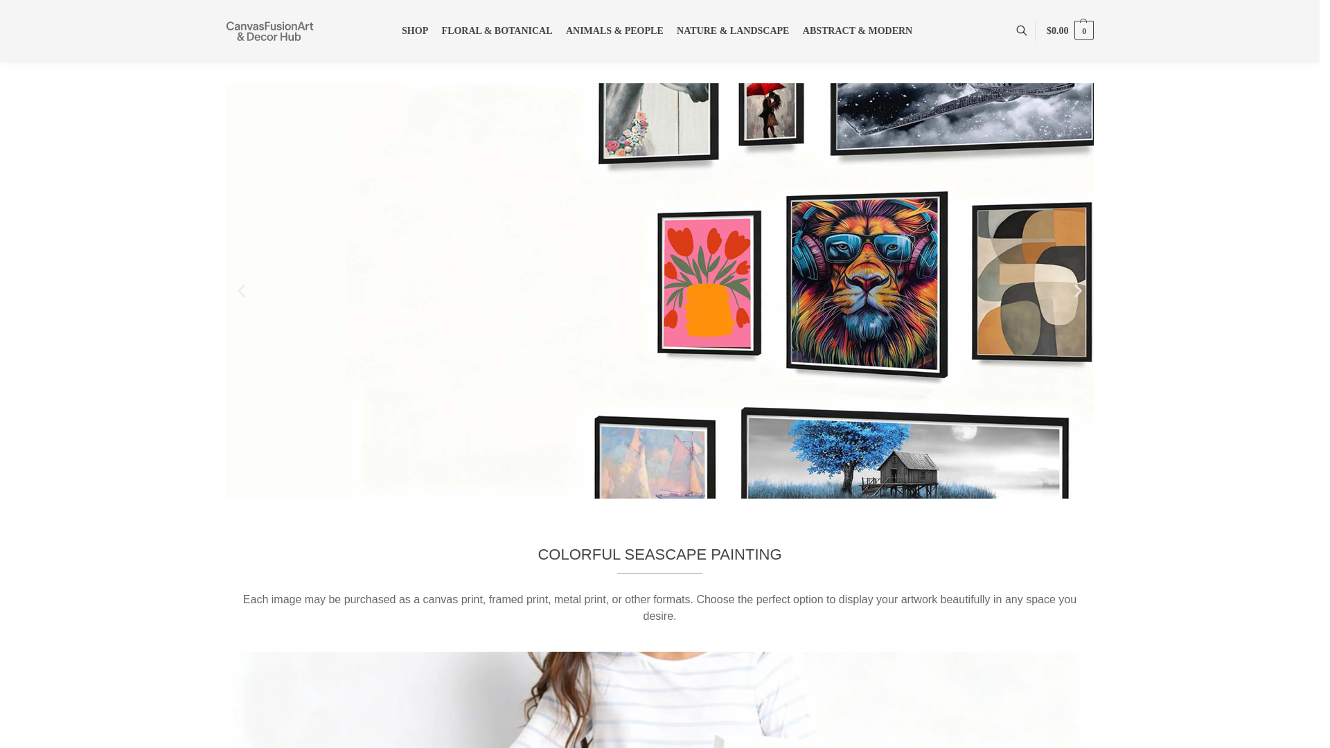 website screenshot of https://canvasfusionartanddecorhub.com/