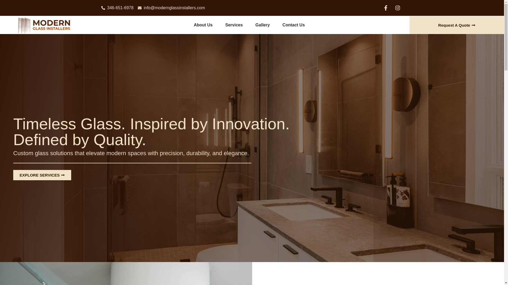 website screenshot of https://modernglassinstallers.com/