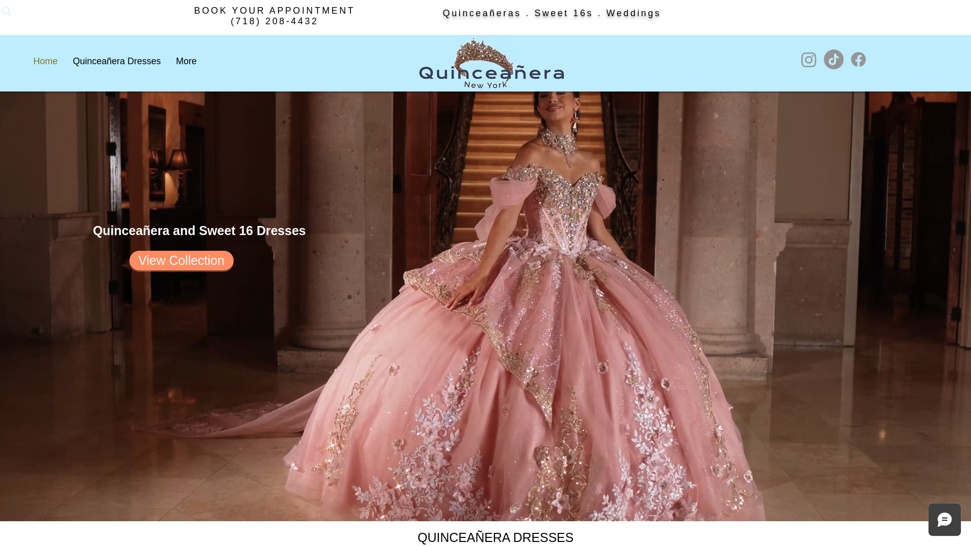 website screenshot of https://quinceanerany.com/