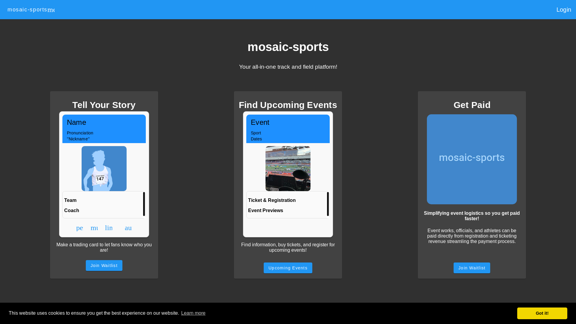 website screenshot of https://mosaic-sports-standalone.pages.dev/