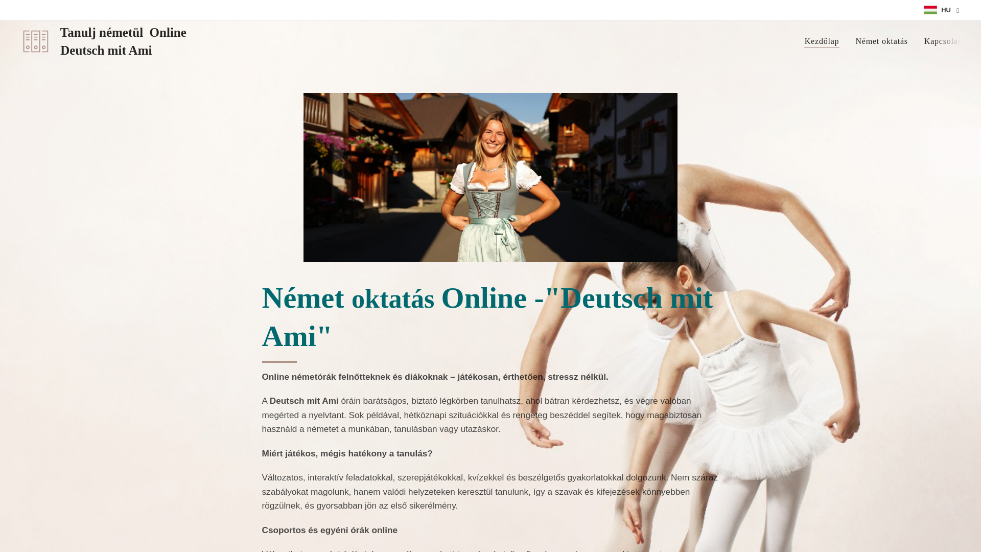 website screenshot of https://tanulj-nemetul-online-deutsch-mit-ami.ro