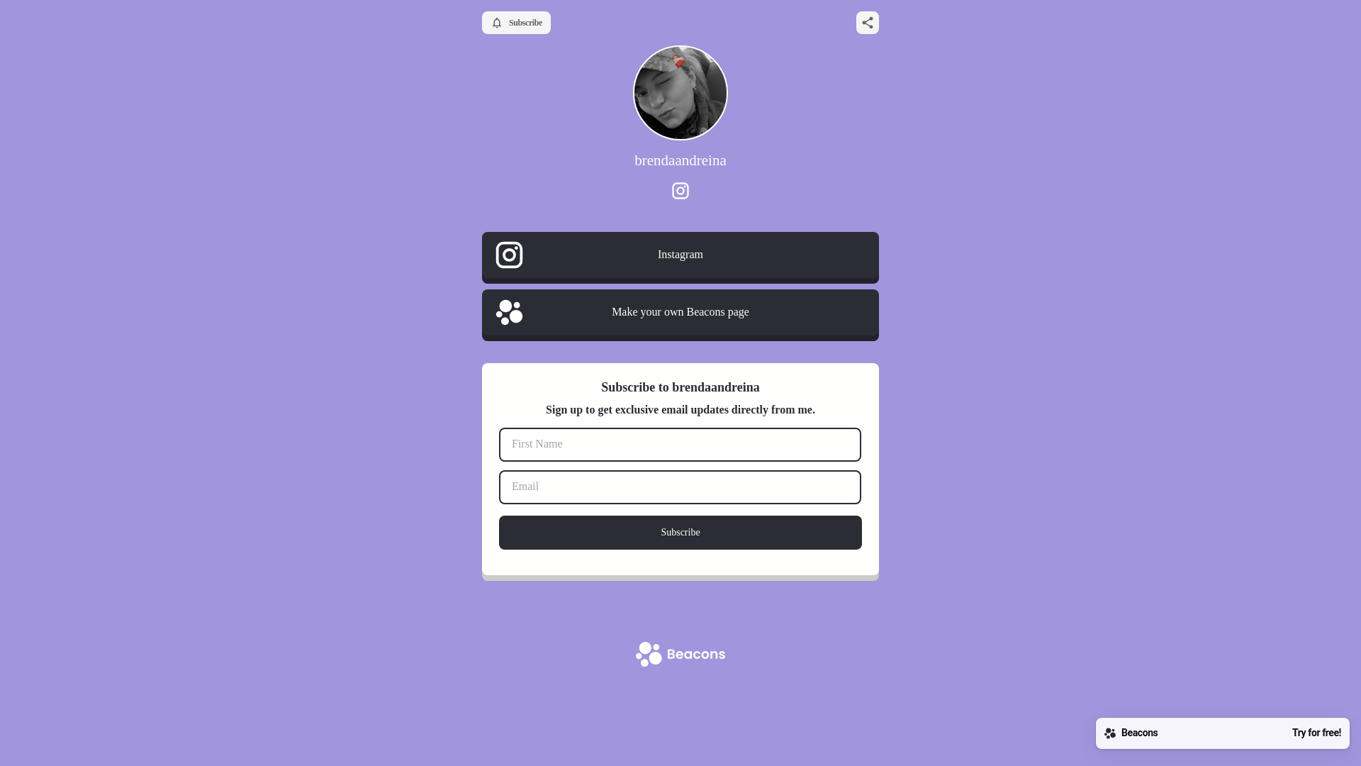 website screenshot of https://brendaandreina.com/