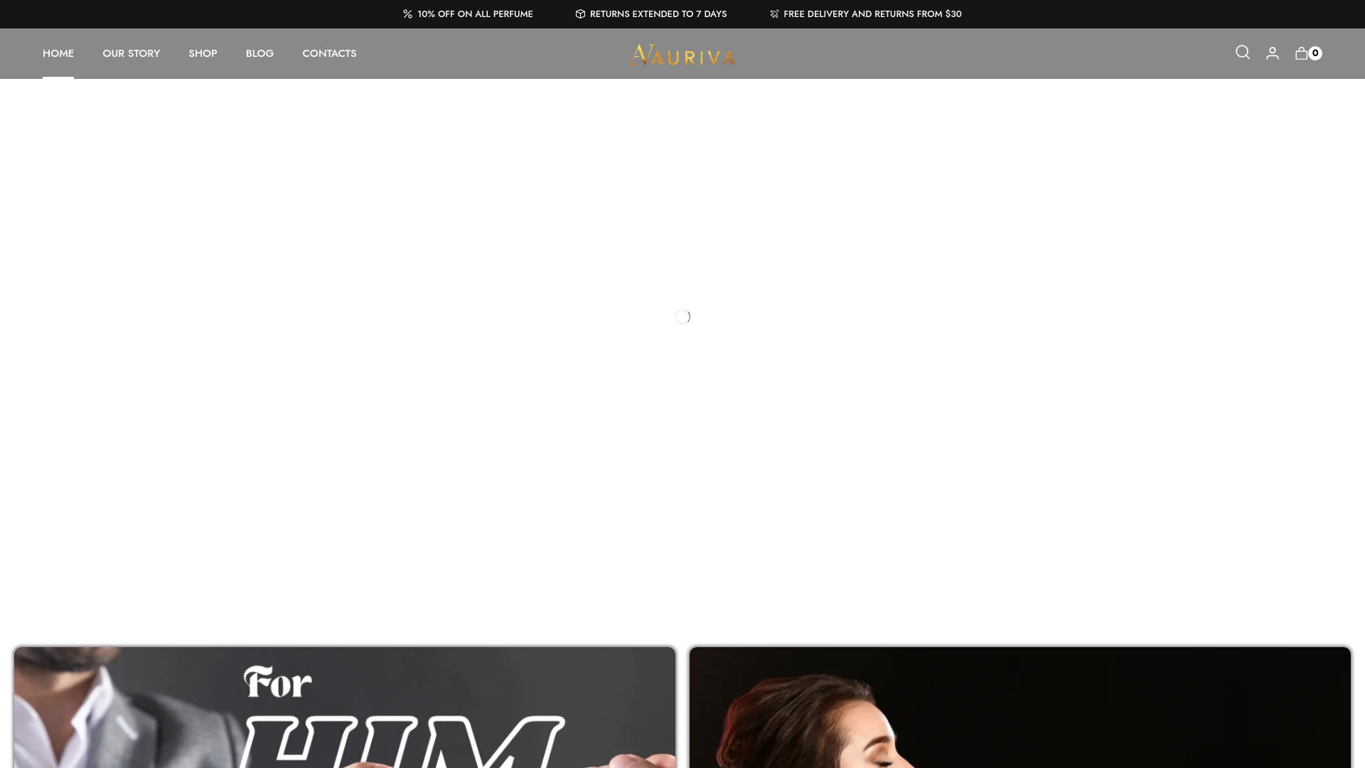 website screenshot of https://aauriva.com/