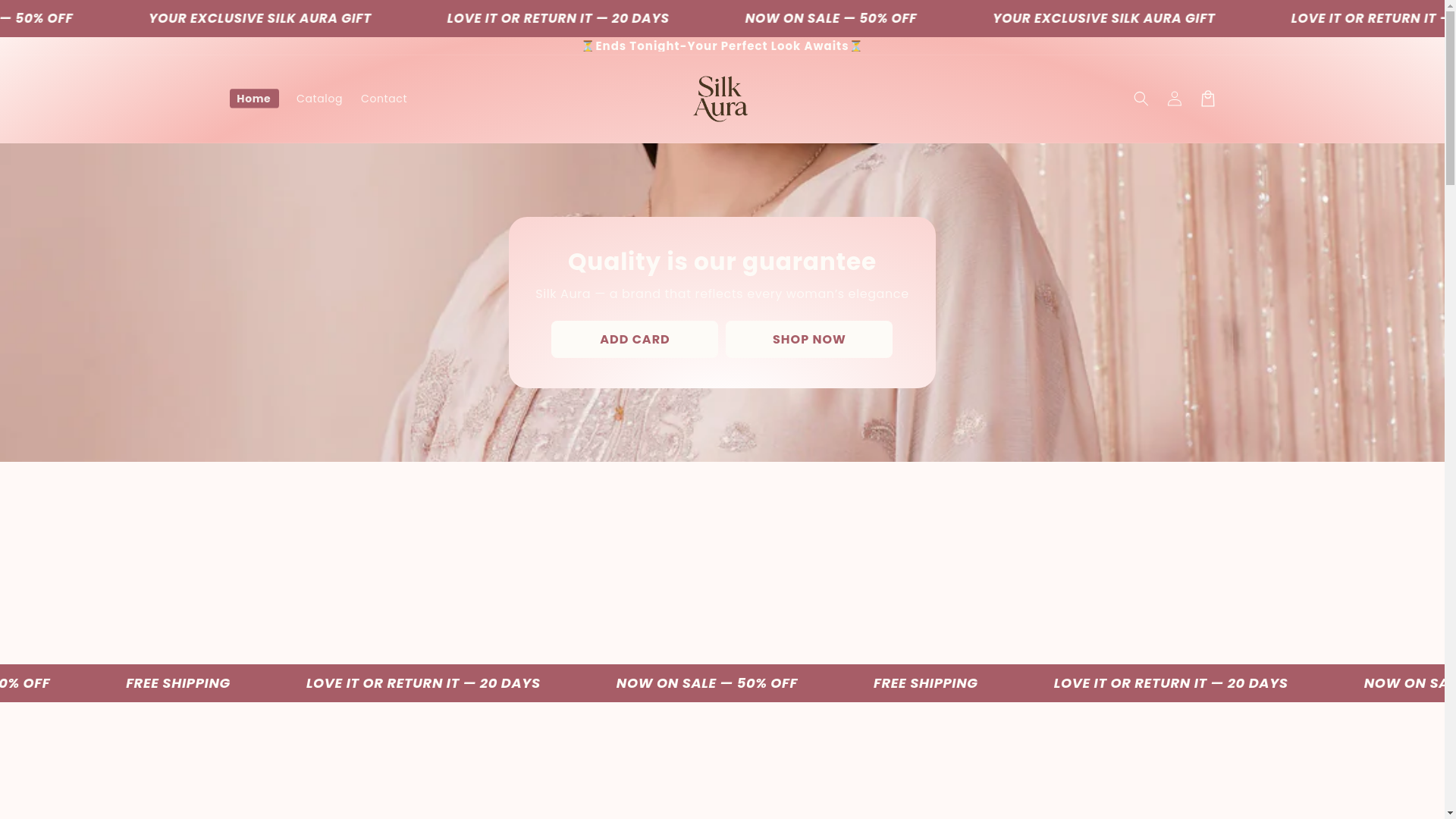 website screenshot of https://silkaura1.com/