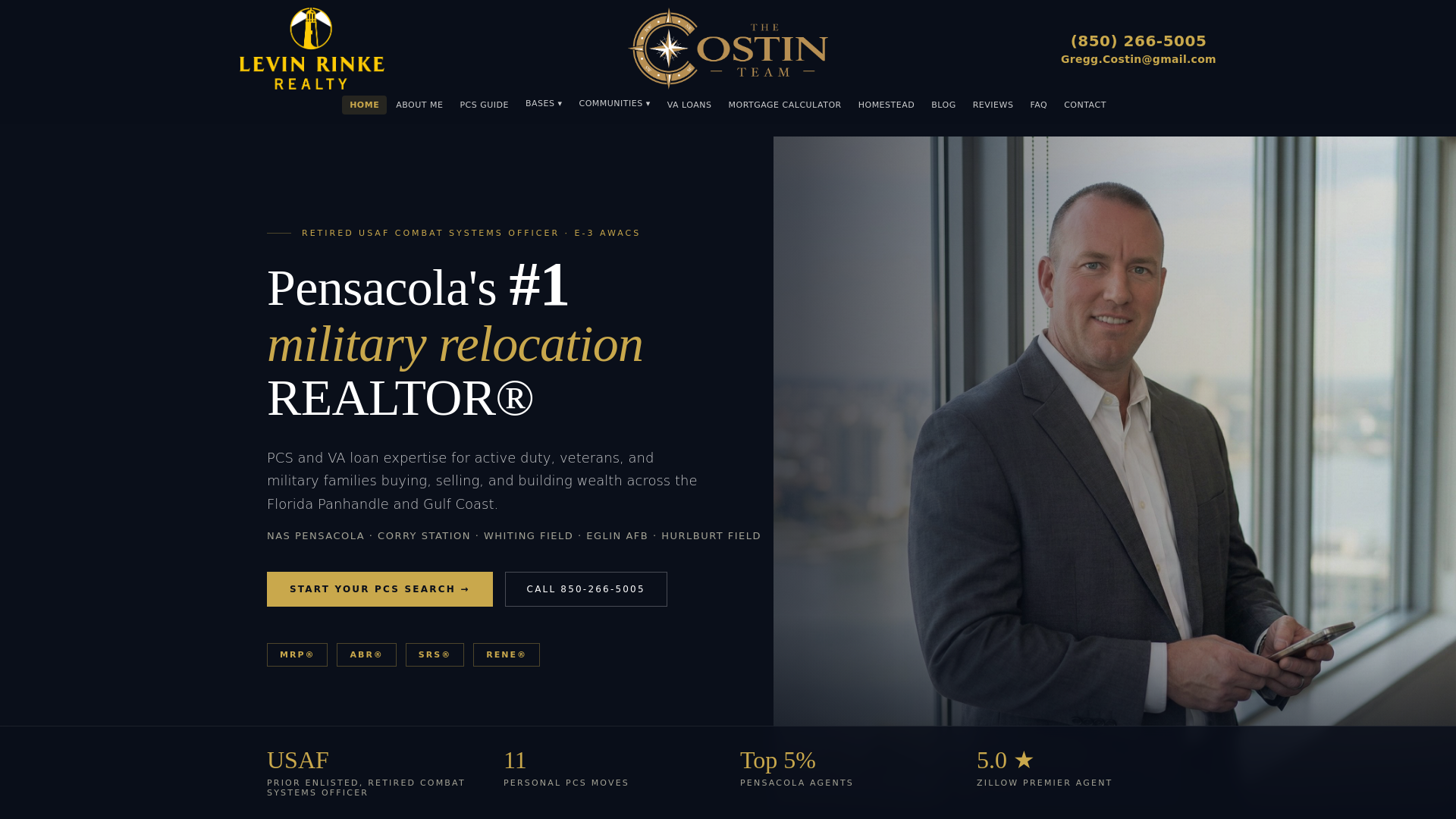 website screenshot of https://pensacolamilitaryhousing.pages.dev/