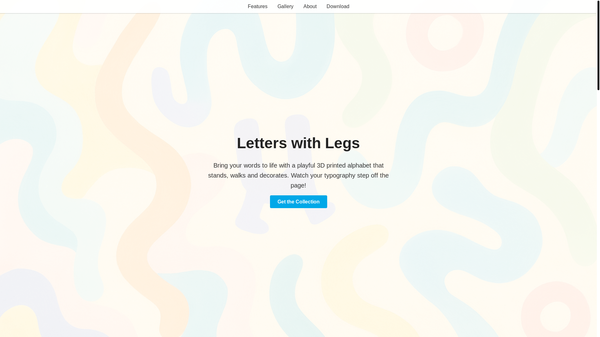 website screenshot of https://letterswithlegs.com/