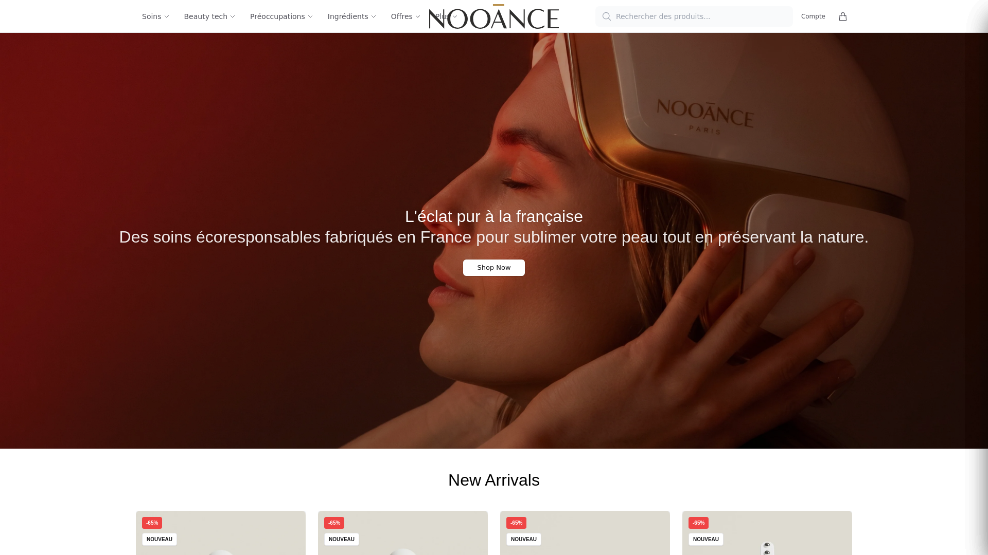 website screenshot of https://nooancepariscare.shop/