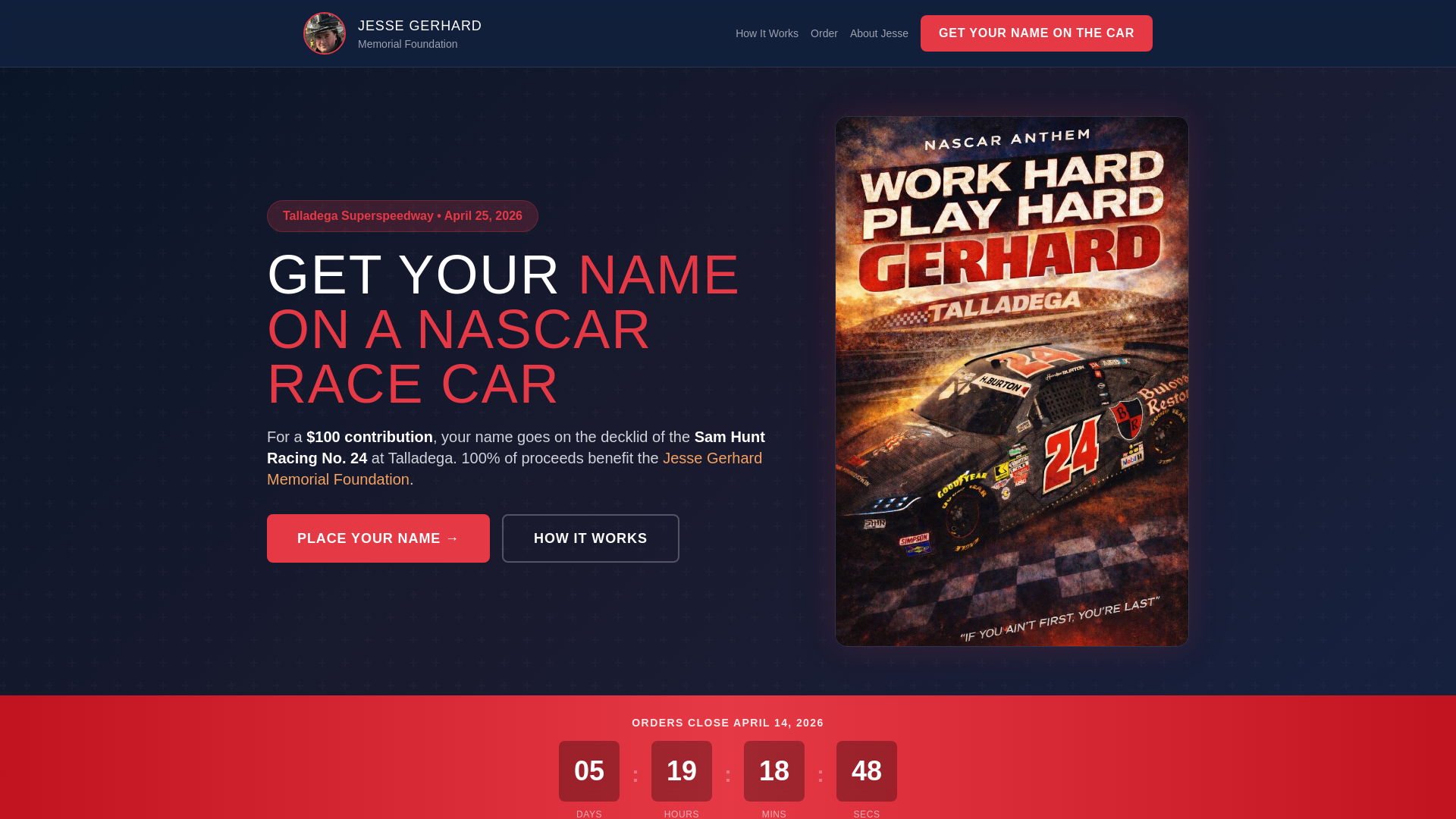 website screenshot of https://jessegerhard.org