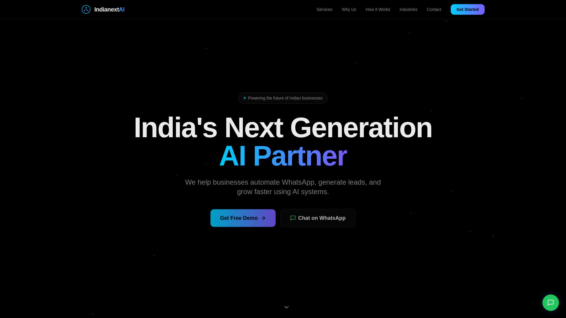 website screenshot of https://indianextai.com
