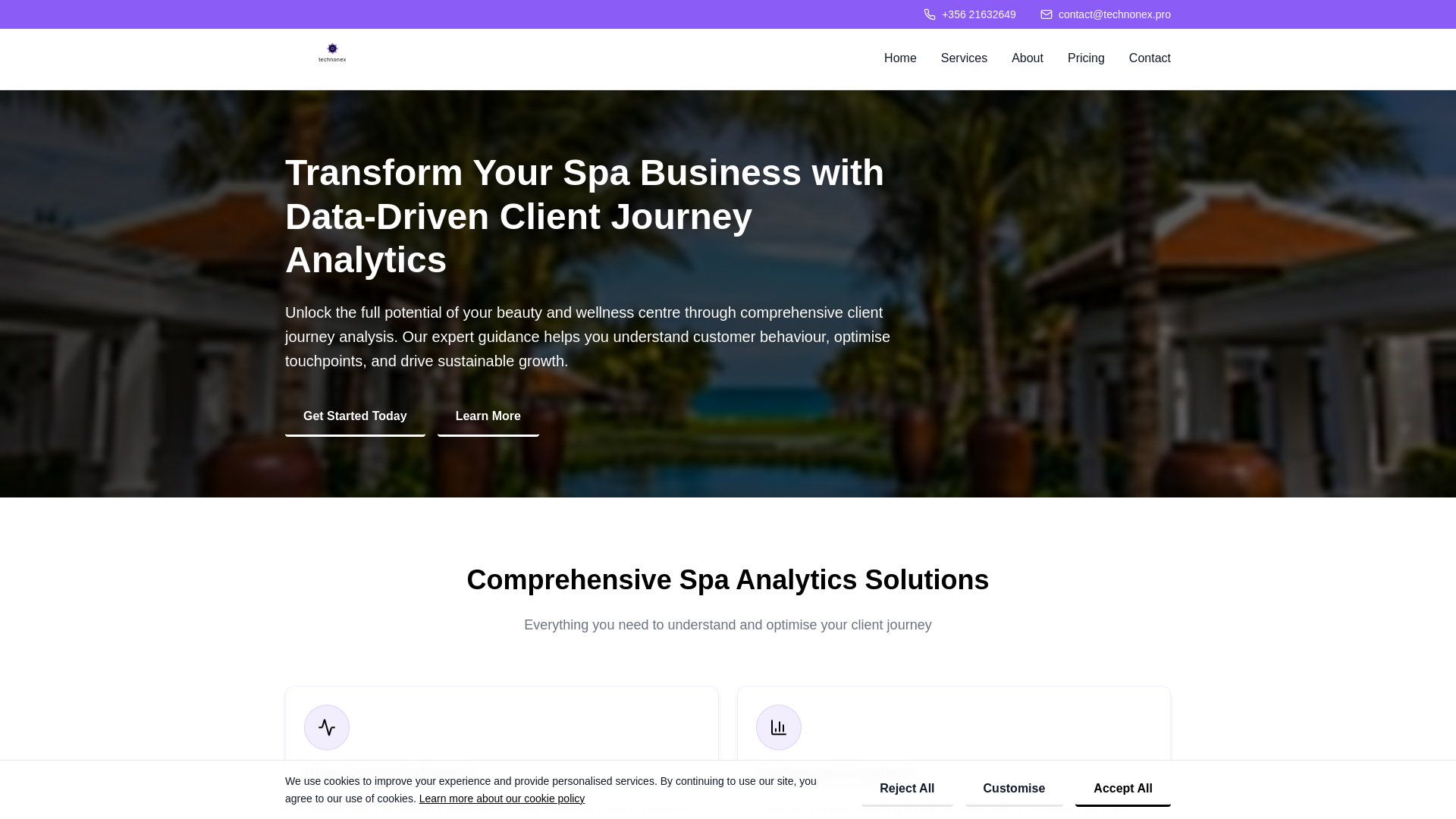 website screenshot of https://technonex.pro