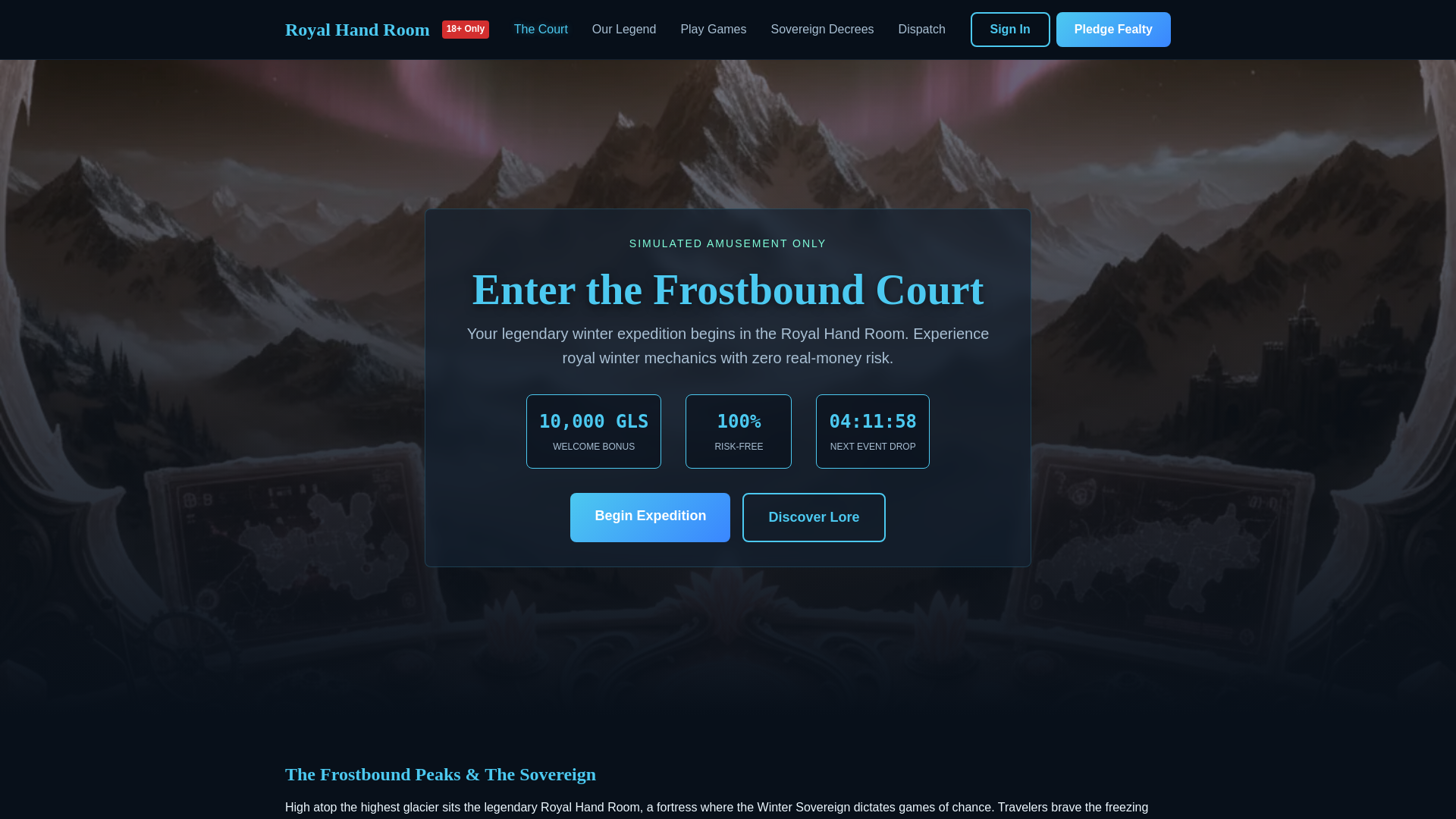 website screenshot of https://royalhandroom.com/