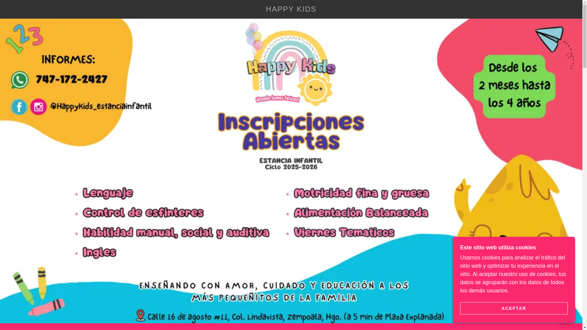 website screenshot of https://happykidsinfantil.com/