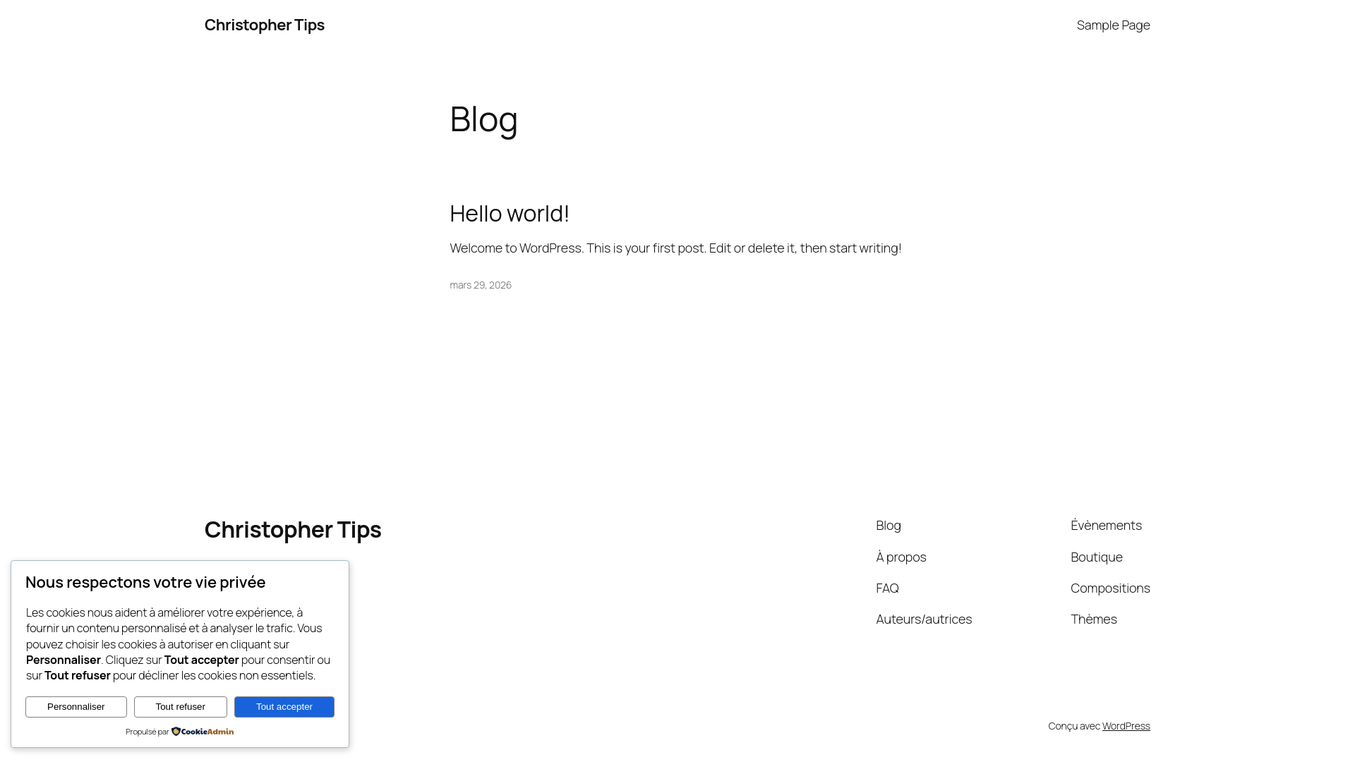 website screenshot of https://christopher-tips.be